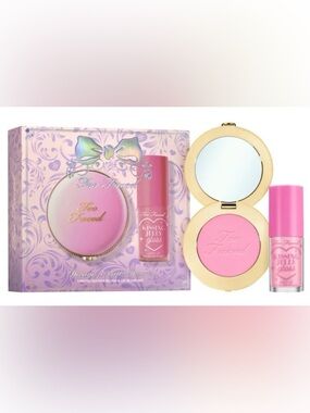Too Faced Cloud Crush Blush & Kissing Jelly Lip Oil Gift Set NEW w/o box